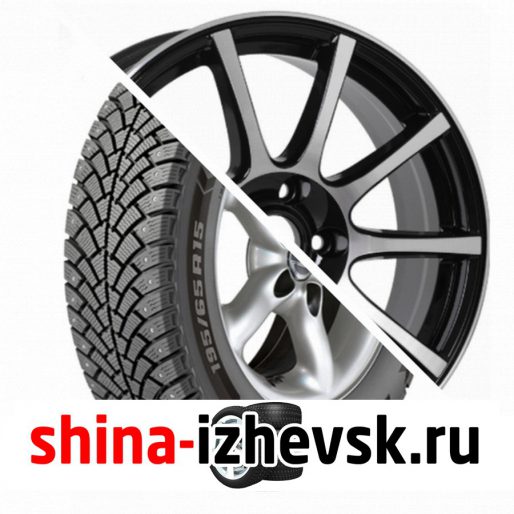 Колесо в сборе BF Goodrich G Force Stud 195/65 R15 Q 95 + CrossStreet CR16 6xR15 4×98 ET40 DIA58.6 Черный полностью полированный в Ижевске